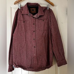 Boston Traders Luxury Vintage Red Black Plaid Flannel Long Sleeve button Size: S